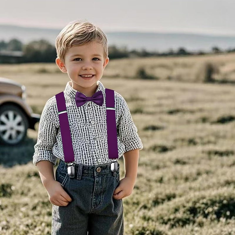 Branduce Adjustable Baby Boy Pre-tied Bow Tie and Suspenders Set Kids Y Back Suspenders with 4 Strong Clips - Image 5